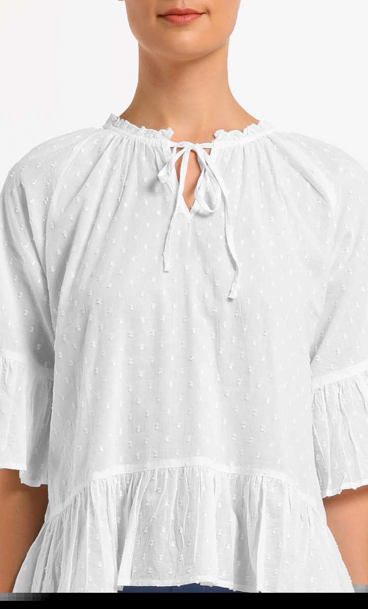 Summer	Blouse in White image 2