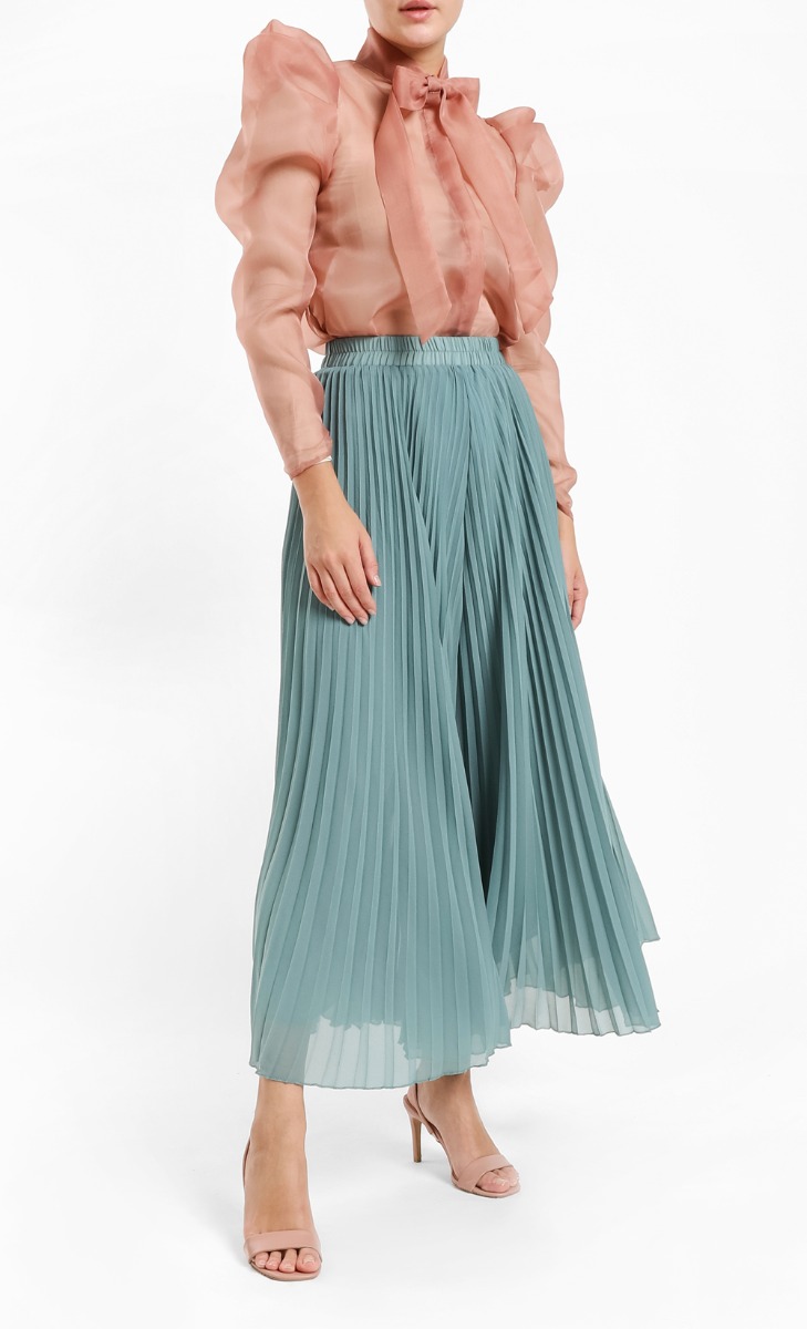 Organza Ribbon Shirt in Dusty Pink 