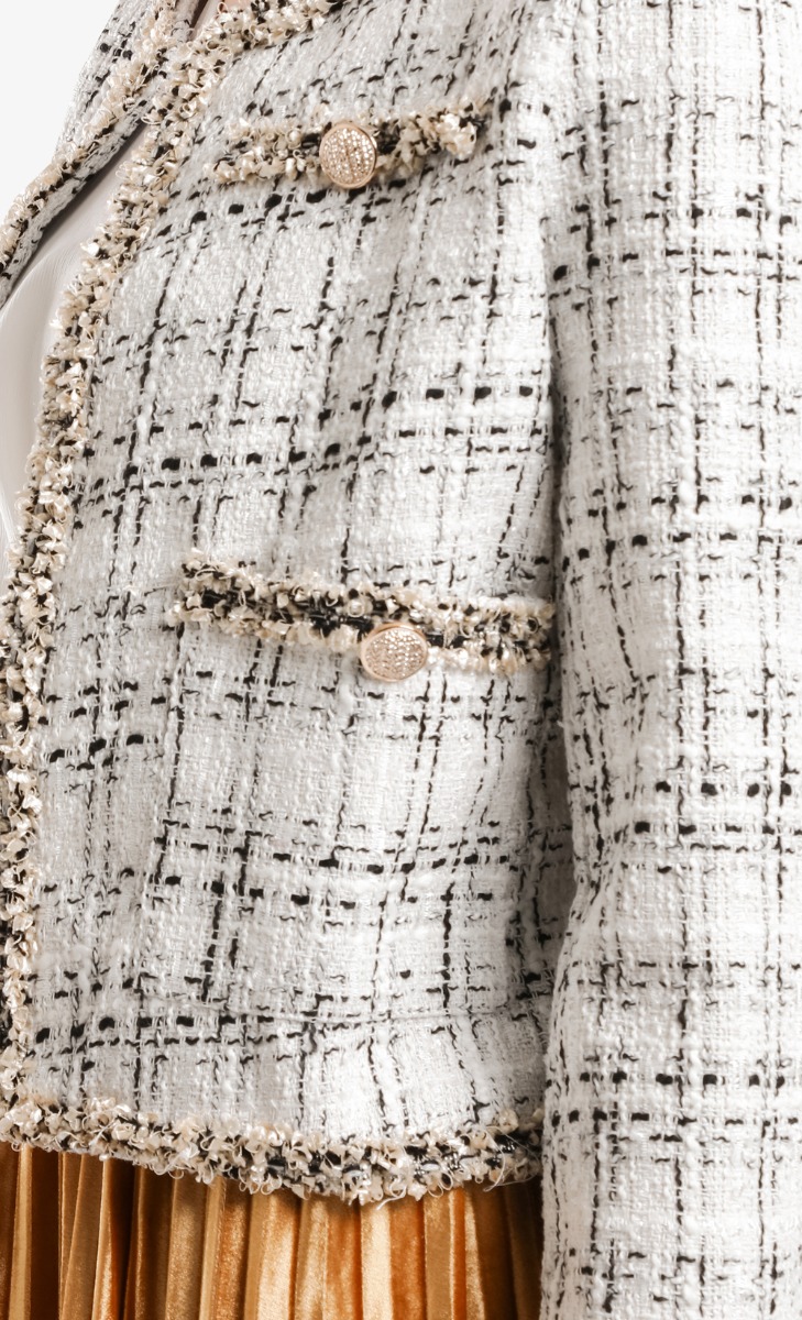 Tweed Jacket 2.0 in White Gold image 2