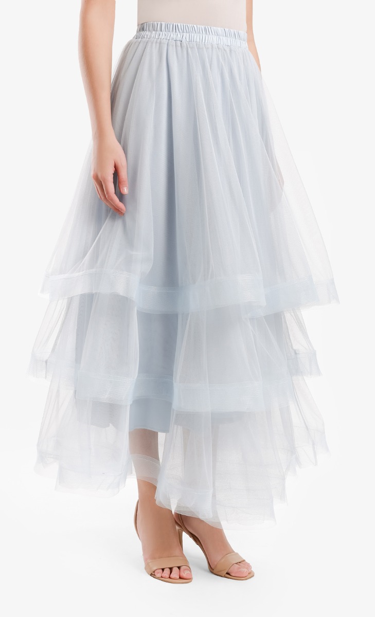 Layered Tulle Skirt in Dusty Blue image 2