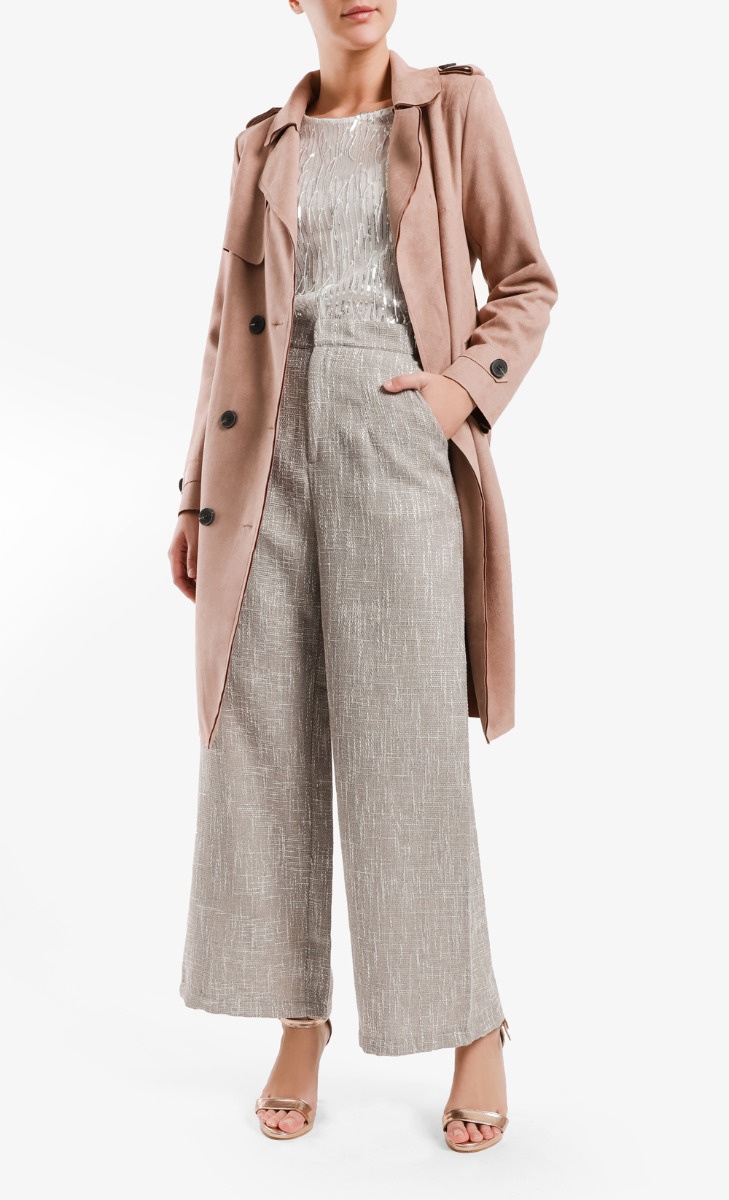 Tweed Pants in Brown Grey