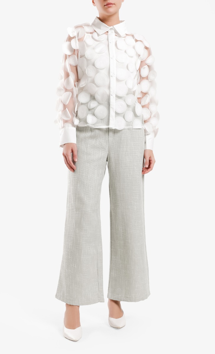 Flower Puff Top 2.0 in White