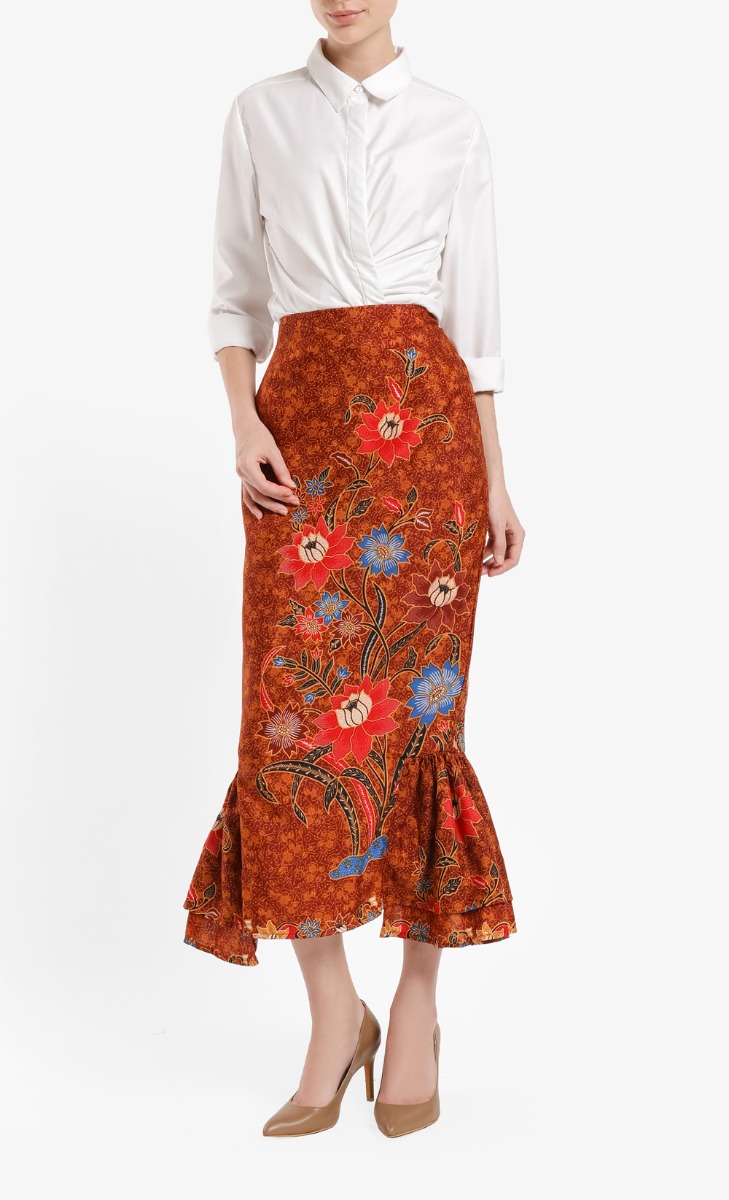 Saloma Ruffles Skirt in Classic Brown