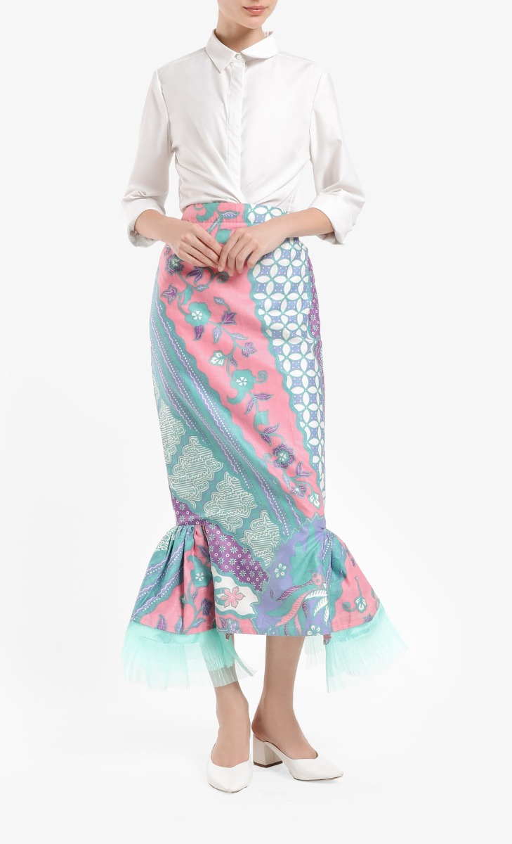 Raisa Tulle Skirt in Pastel Pink and Blue