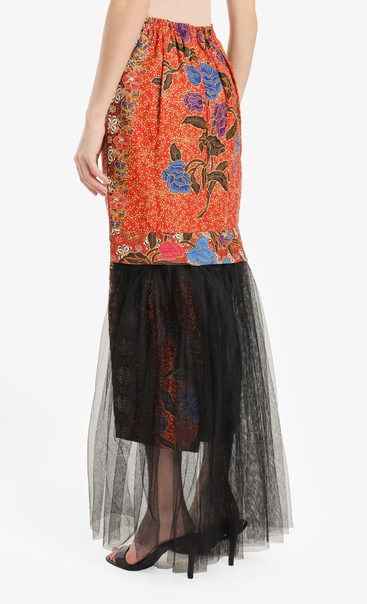 Sabariah Tulle Skirt in Mix Print Pink image 2