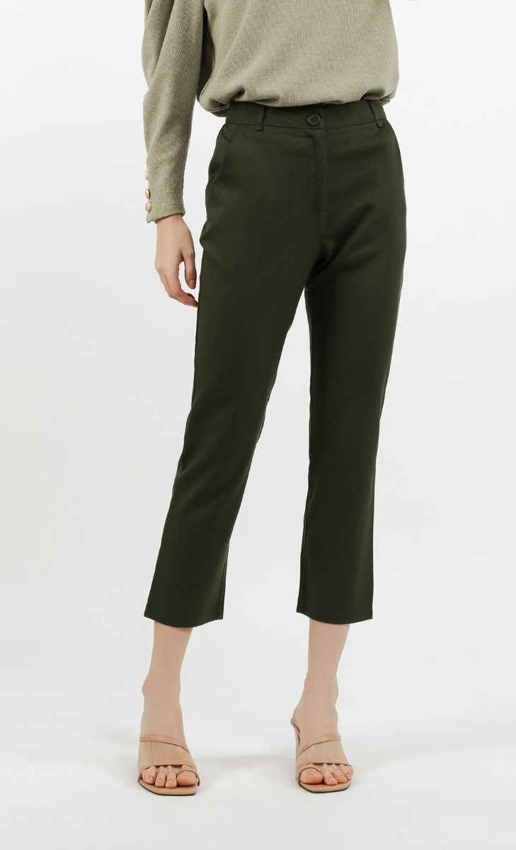 Ankle Pants in Dark Olive