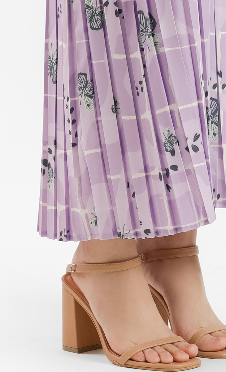 MANIS Pleated Jumper Dress in Lilac Butterfly image 2