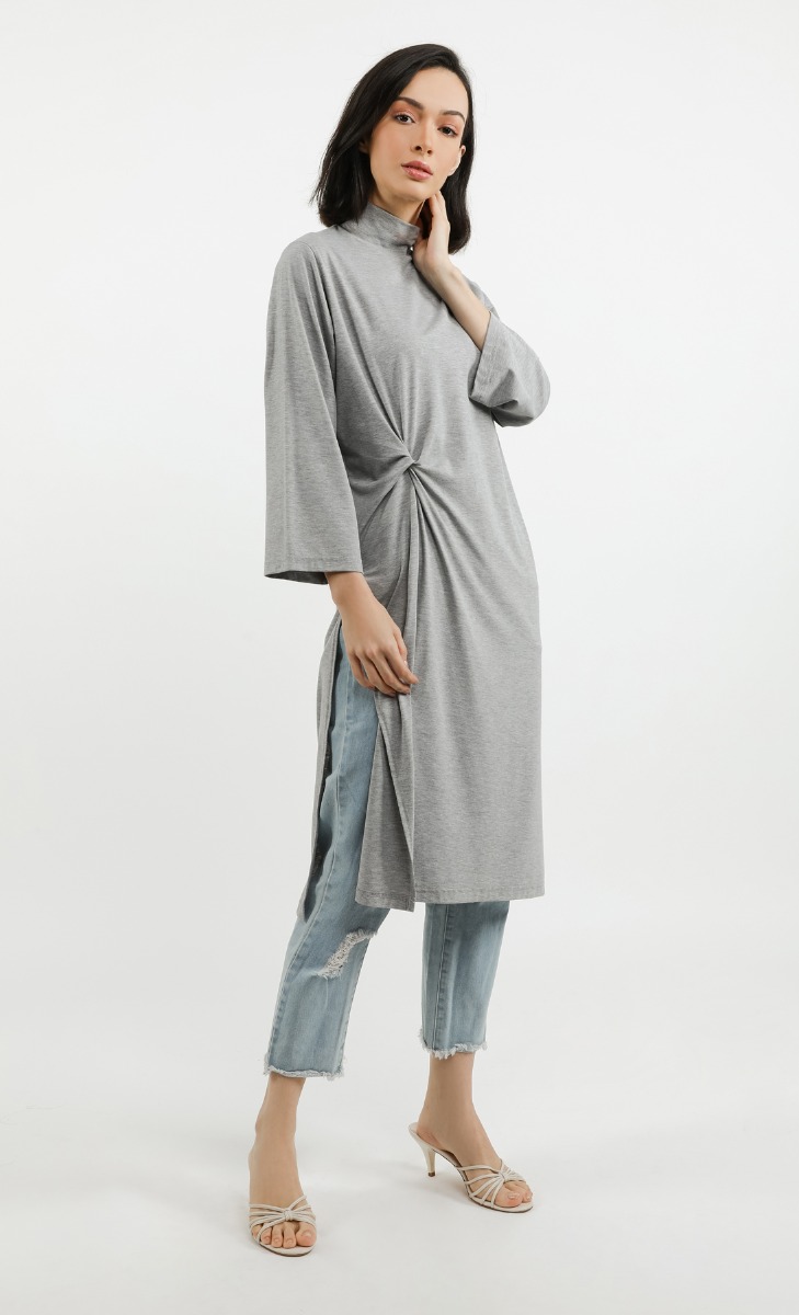 Knot Detail Tunic in Grey
