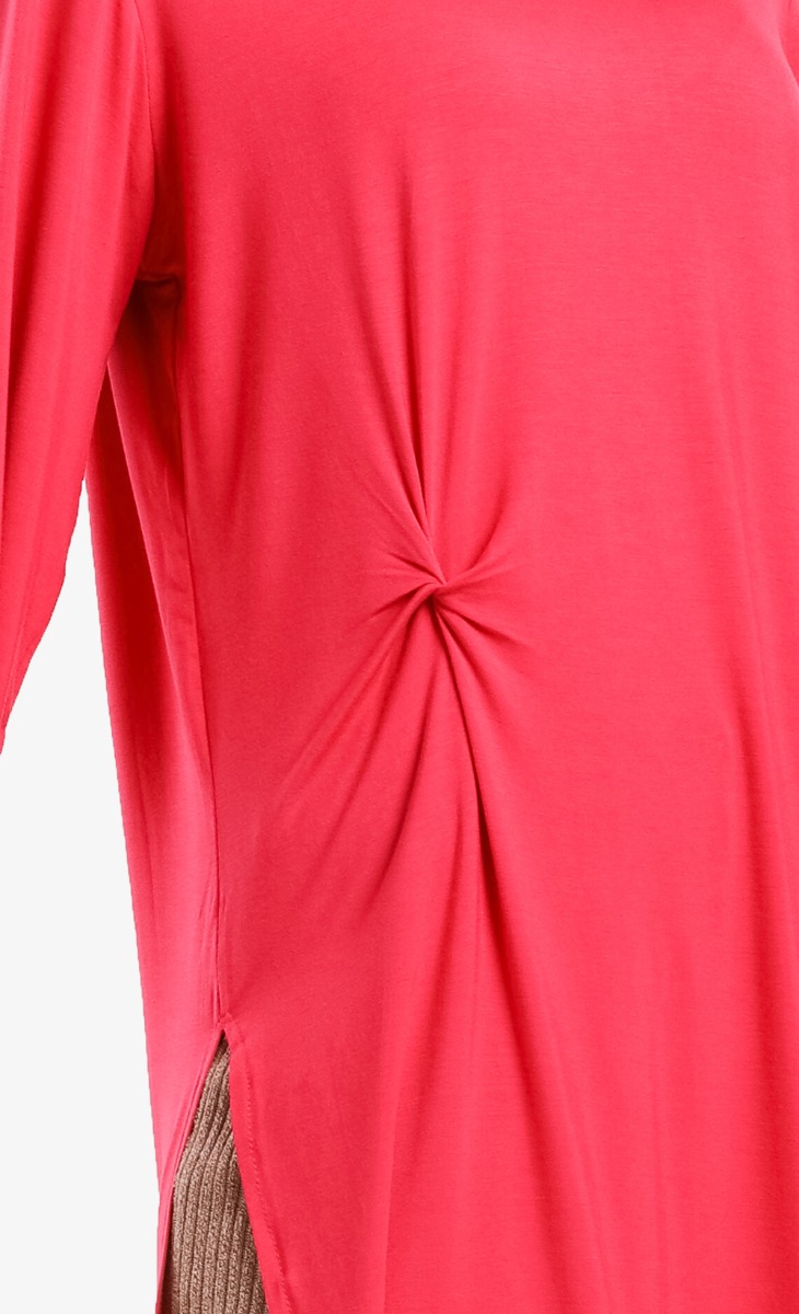 Knot Detail Tunic in Fuchsia image 2