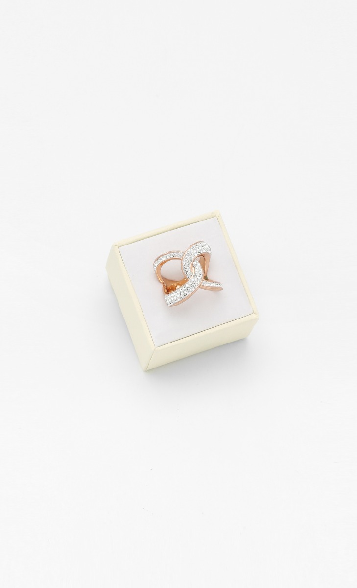 Miranda Scarf Ring in Crystal