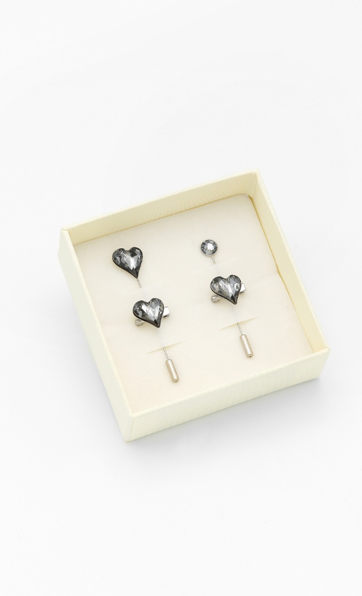 Sweetheart Pin Set in Silver Night