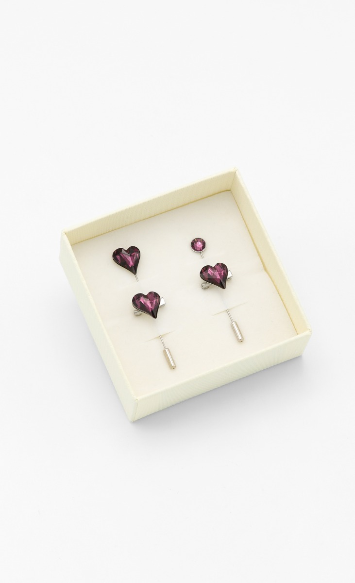 Sweetheart Pin Set in Amethyst
