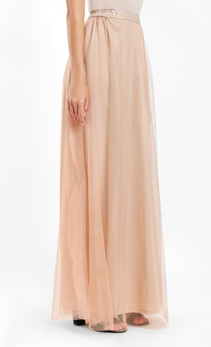 Zalia Glitter Skirt in Nude image 2