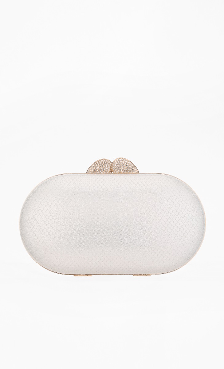 Clora Evening Clutch in Silver