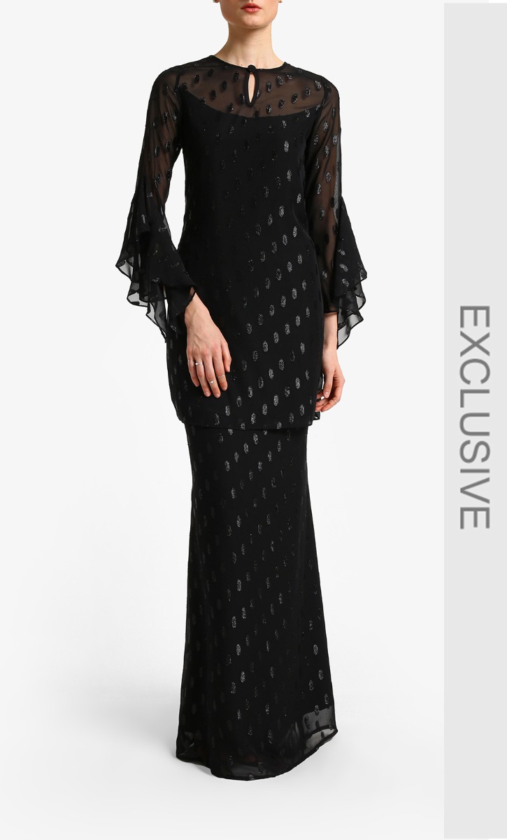 Zara Kurung in Black | FashionValet