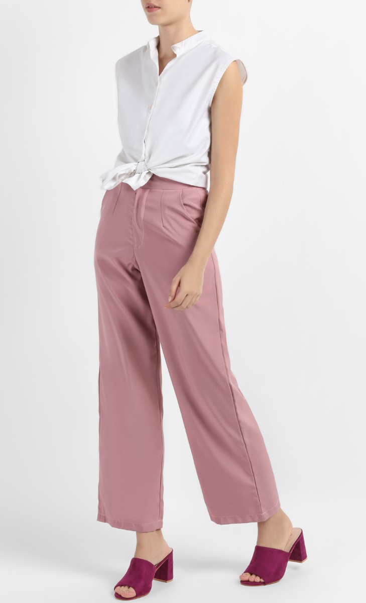 Natasha Regular Fit Long Pants in Pink