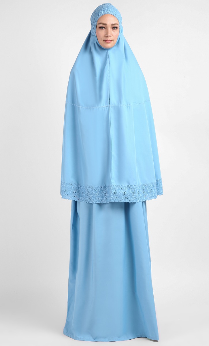 Telekung Safa in Pastel Blue image 2