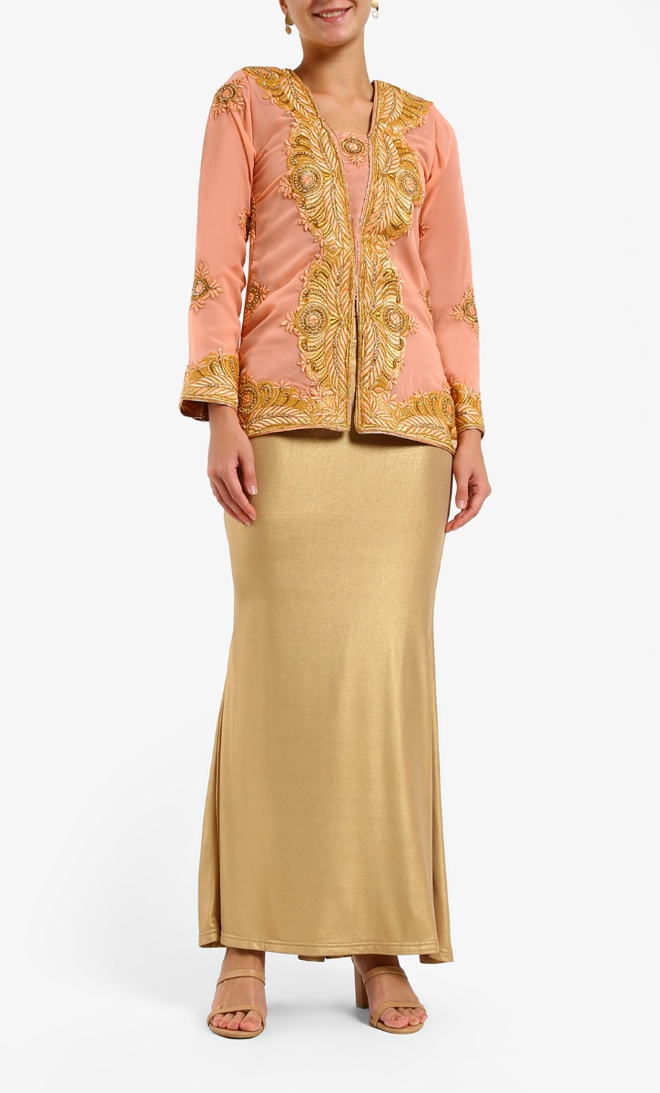 Naina Kurung in Sunkiss Apricot