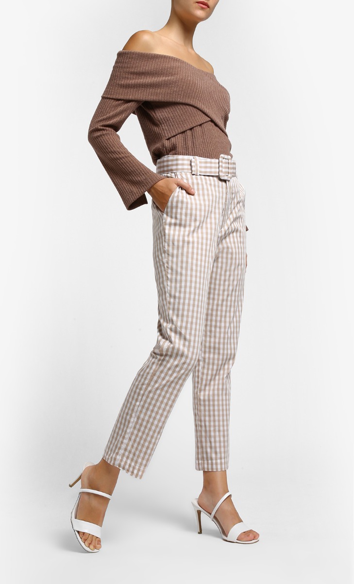 Khloe Trousers in Cashews Check