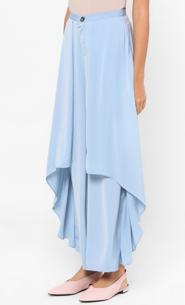 Evie Fountain Ruffle Palazzo Pants in Blissful Blue image 2