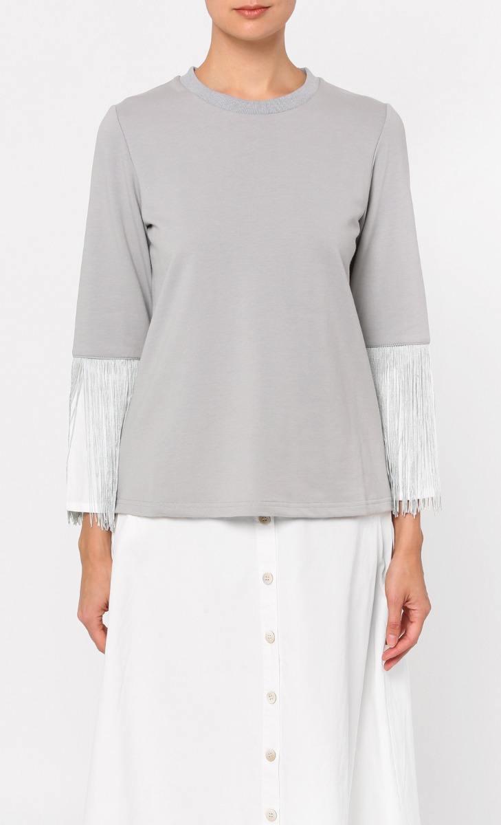 Zuri Fringe Jumper in Grey image 2