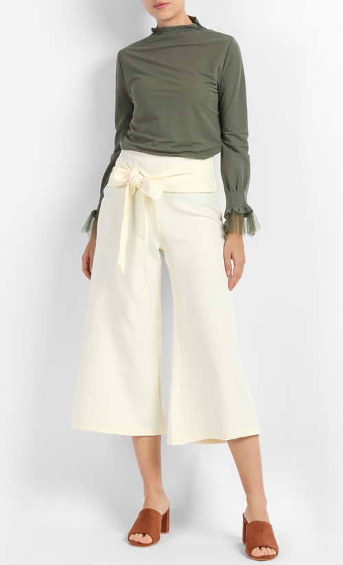 Cali Knot Palazzo In Cream 