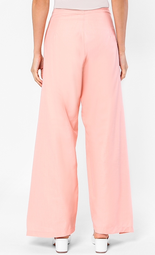 Miyo Knot Wrapped Palazzo In Peach image 2