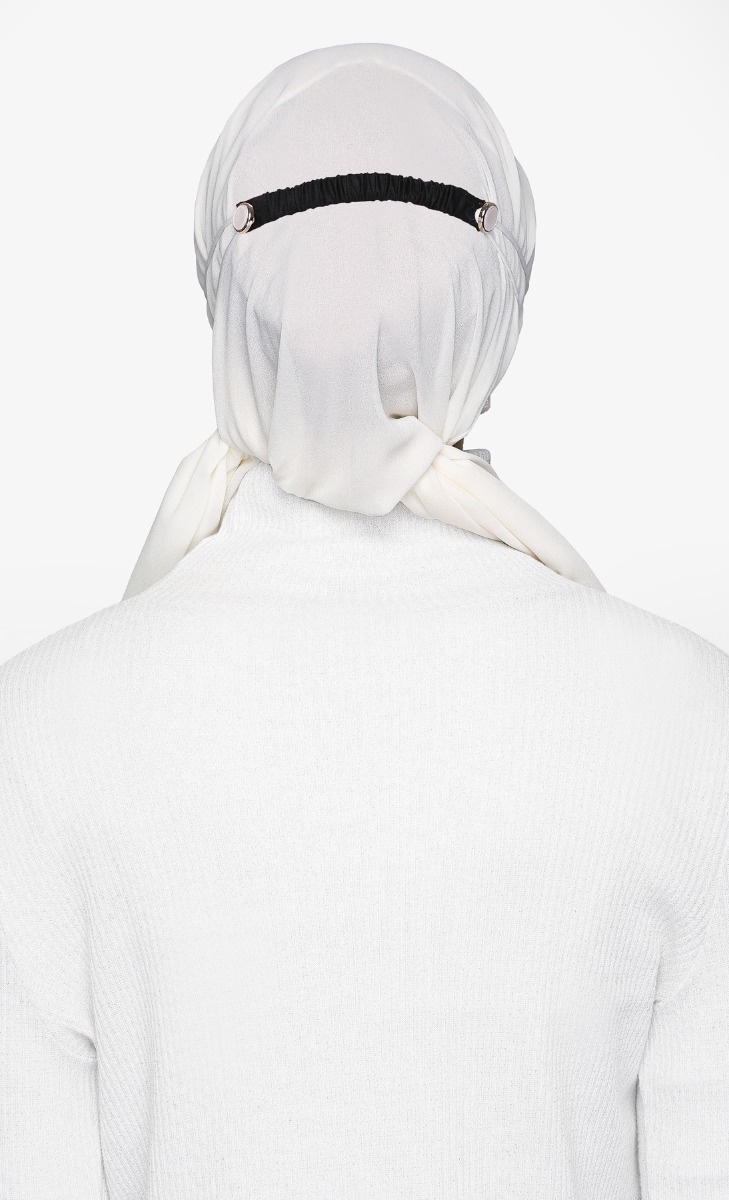 White Button Mask Extender in Black