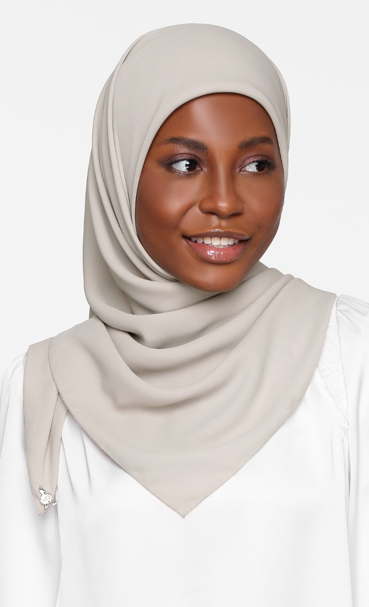 Chiffon Crepe Square Scarf with nanotechnology in Meringue Cookie