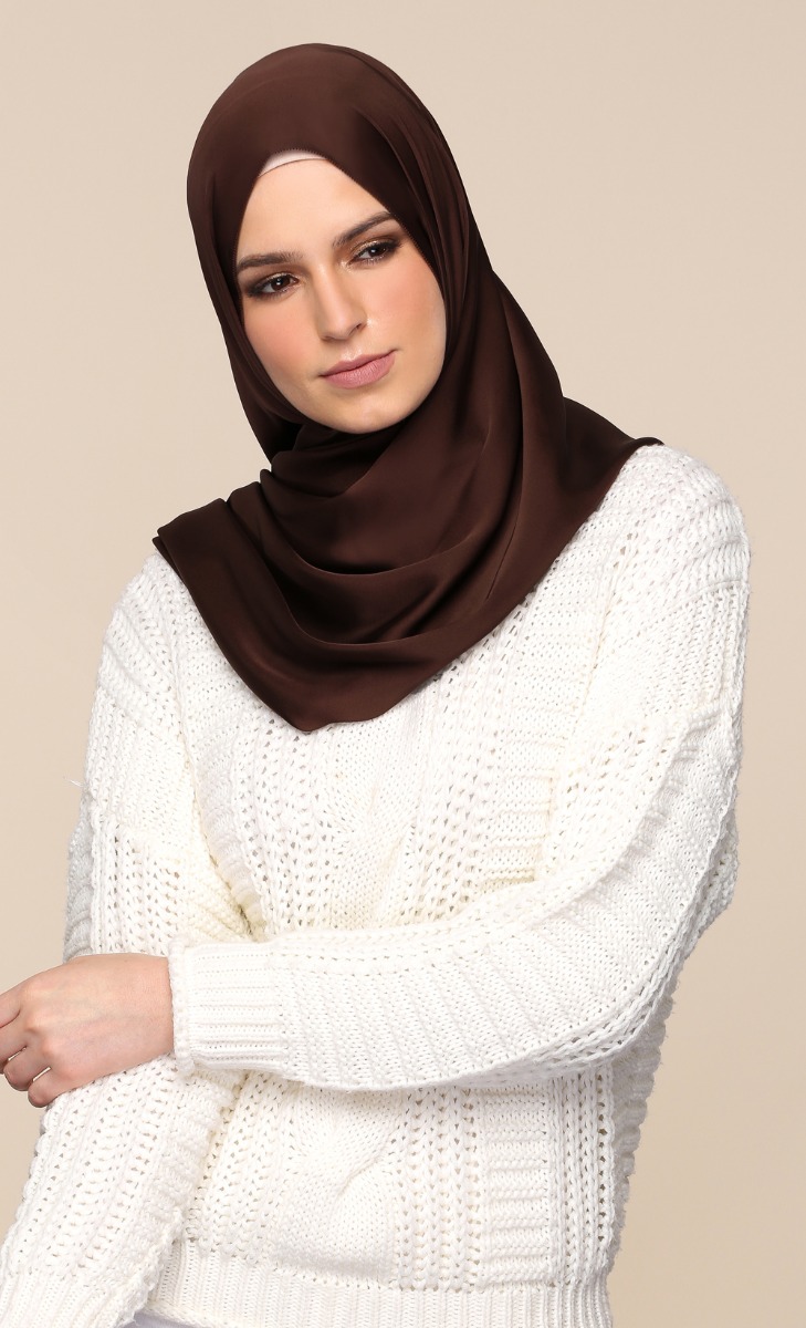 Satin Silk Scarf in Fudgesicle