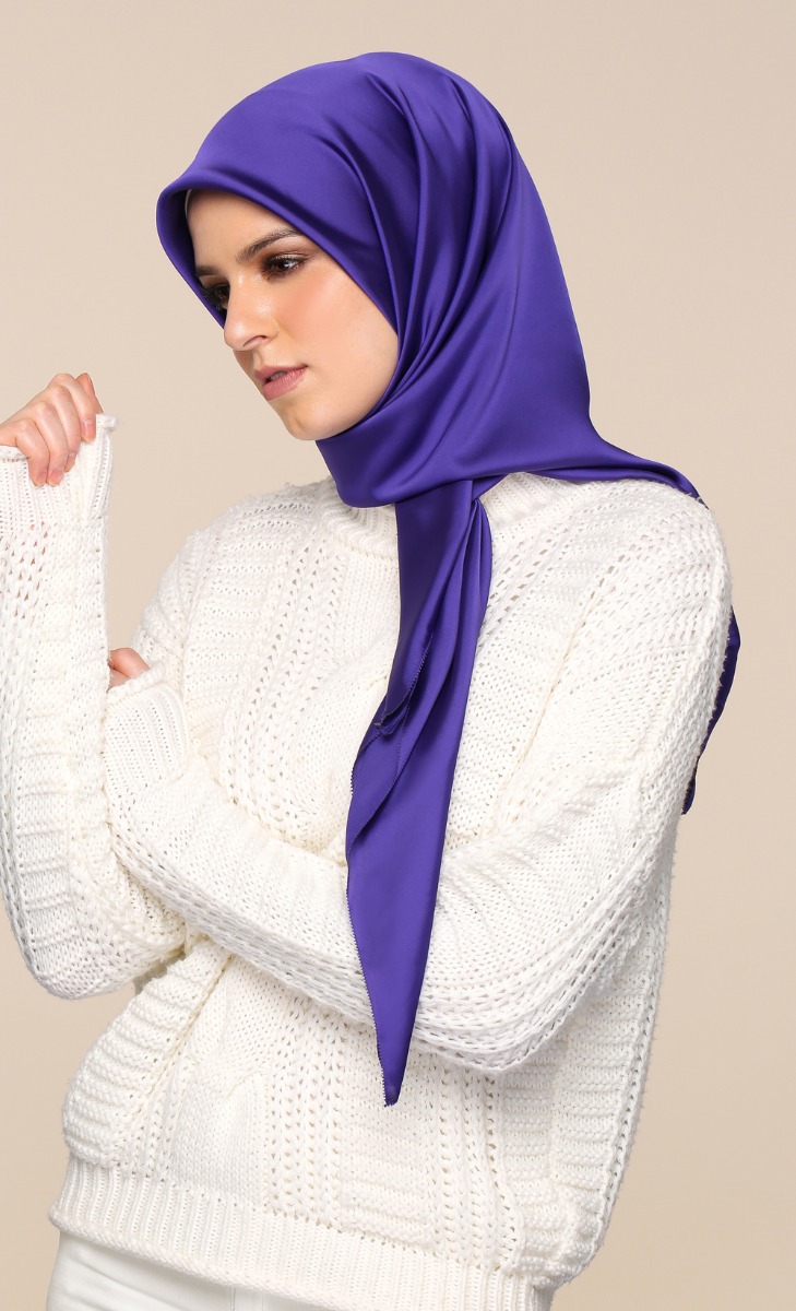 Satin Silk Square Scarf in Unicorn