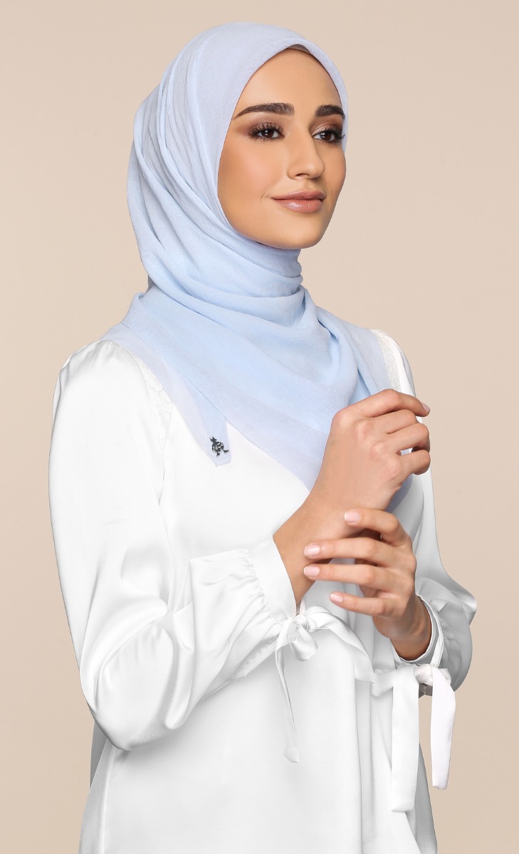 Textured Georgette Square Scarf with Nanotechnology - Ais Kepal
