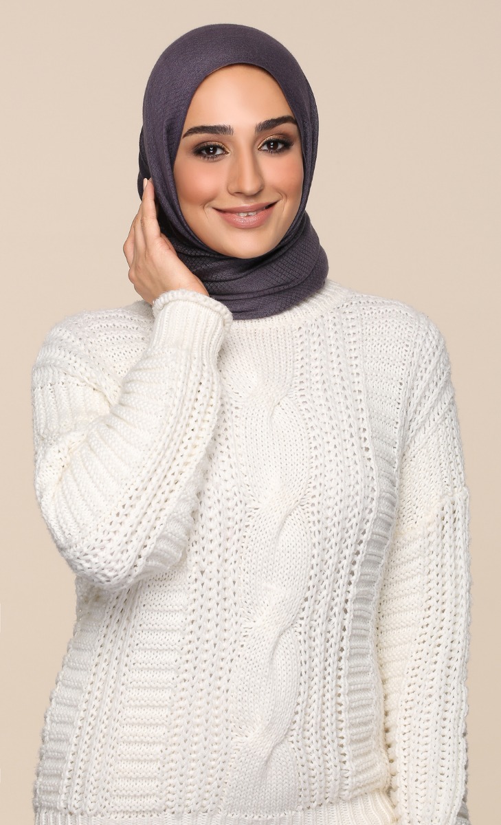 Faux Cashmere Scarf in Dark Secret