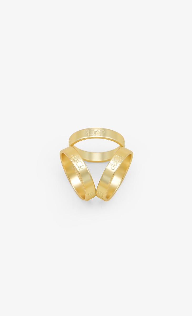 Trio Matte Scarf Ring - Gold