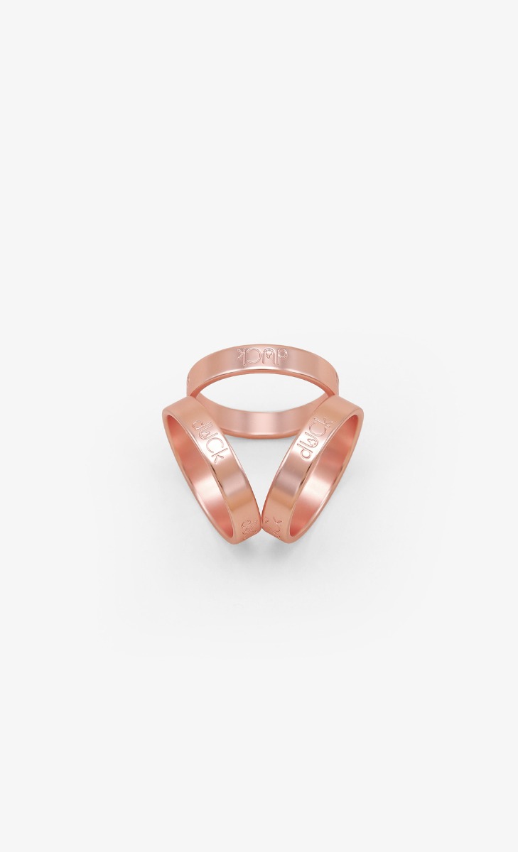 Trio Matte Scarf Ring - Rose Gold