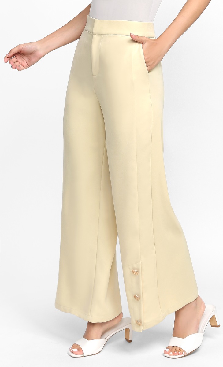 The Seoul Edit Seo-dan Pants in Pale Yellow image 2