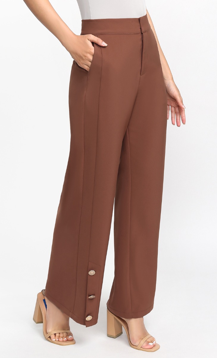 The Seoul Edit Seo-dan Pants in Brown image 2