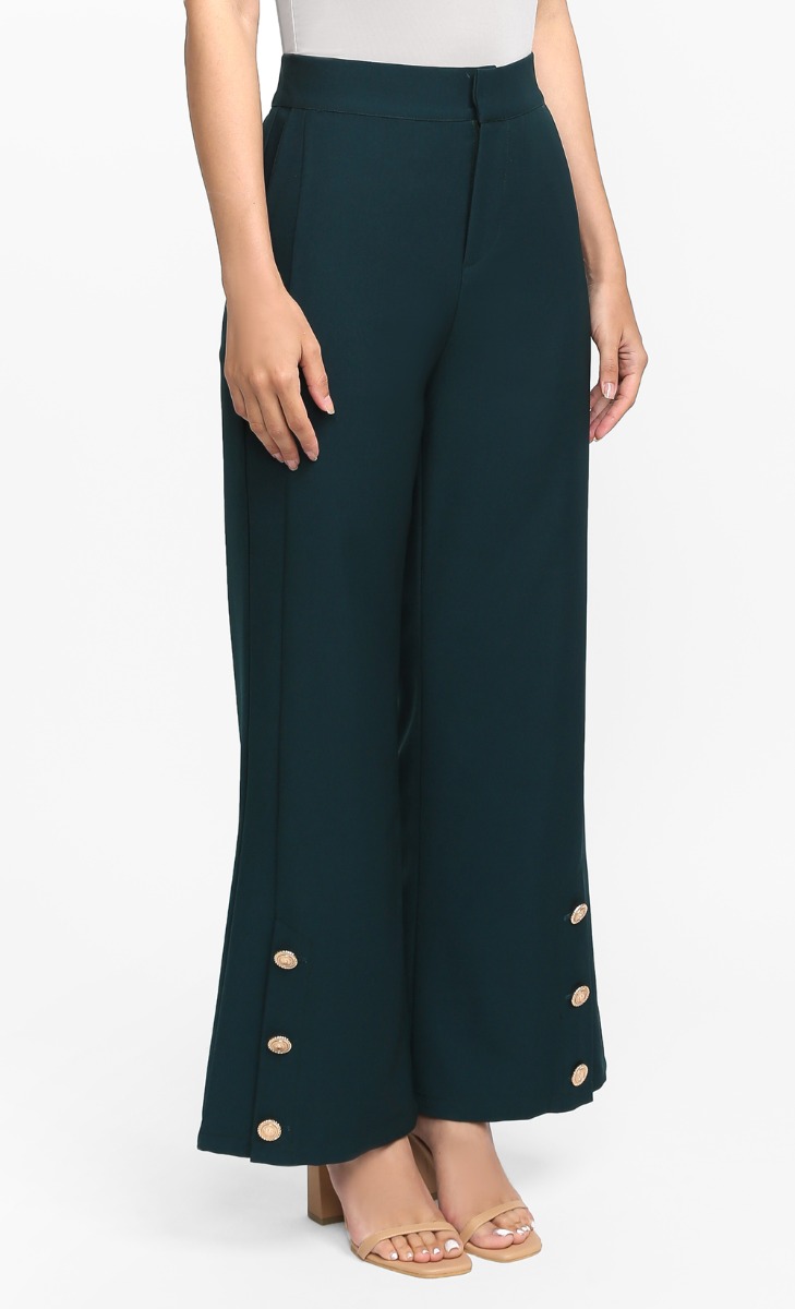 The Seoul Edit Seo-dan Pants in Dark Green