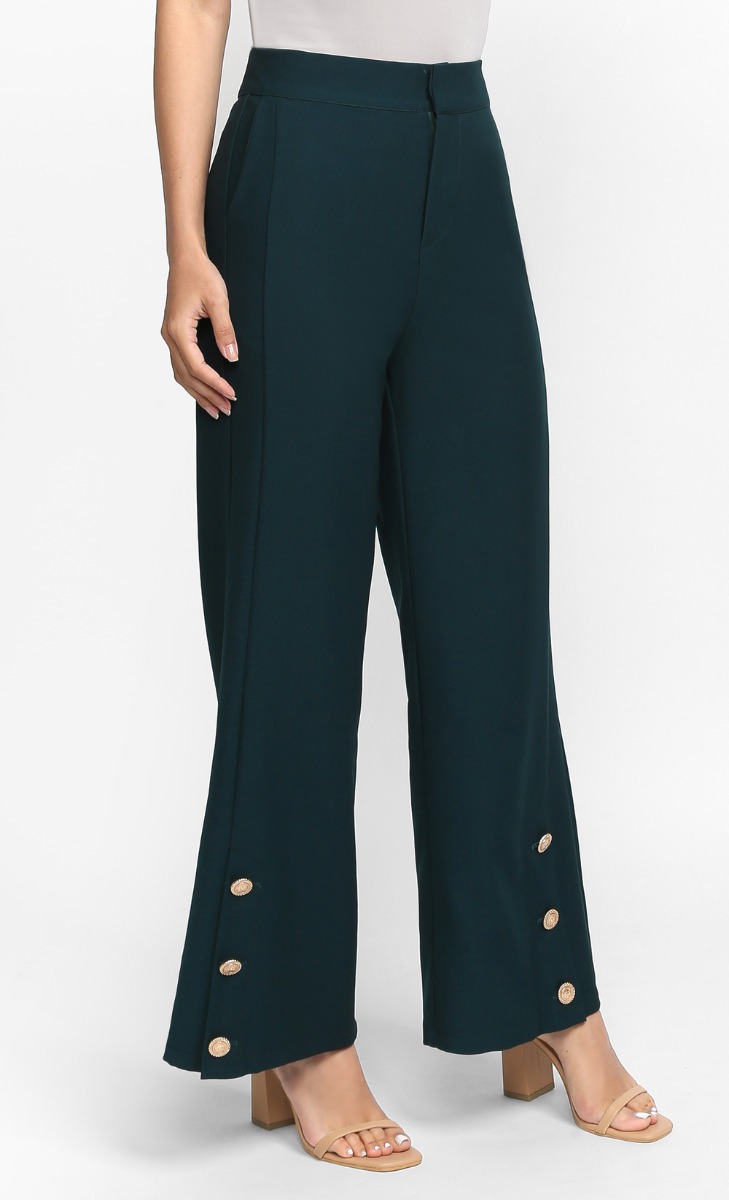 The Seoul Edit Seo-dan Pants in Dark Green image 2