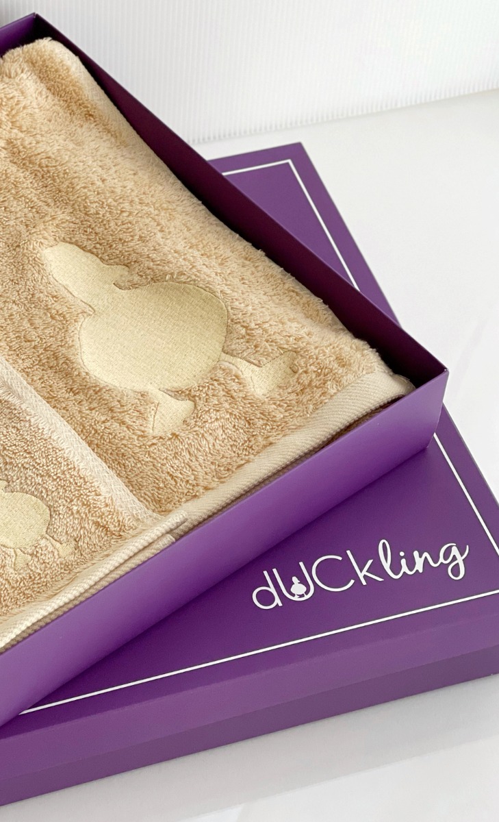 dUCkling Coloured Towel Set - Beige