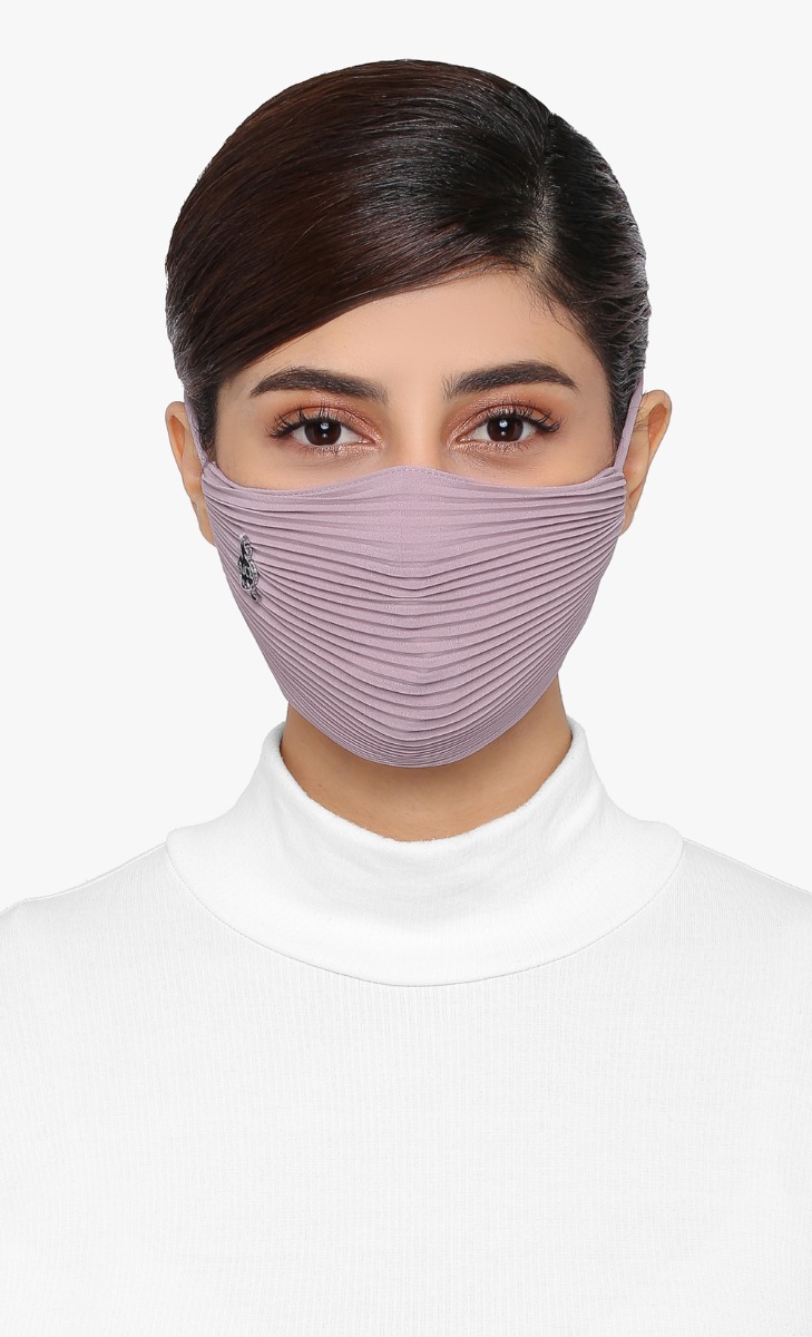 Pleats Face Mask (Tie-back) in Viola