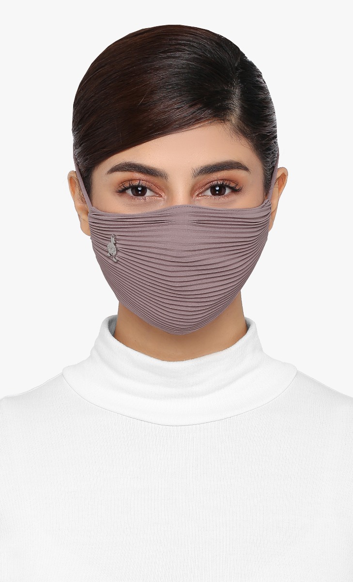Pleats Face Mask (Tie-back) in Aura