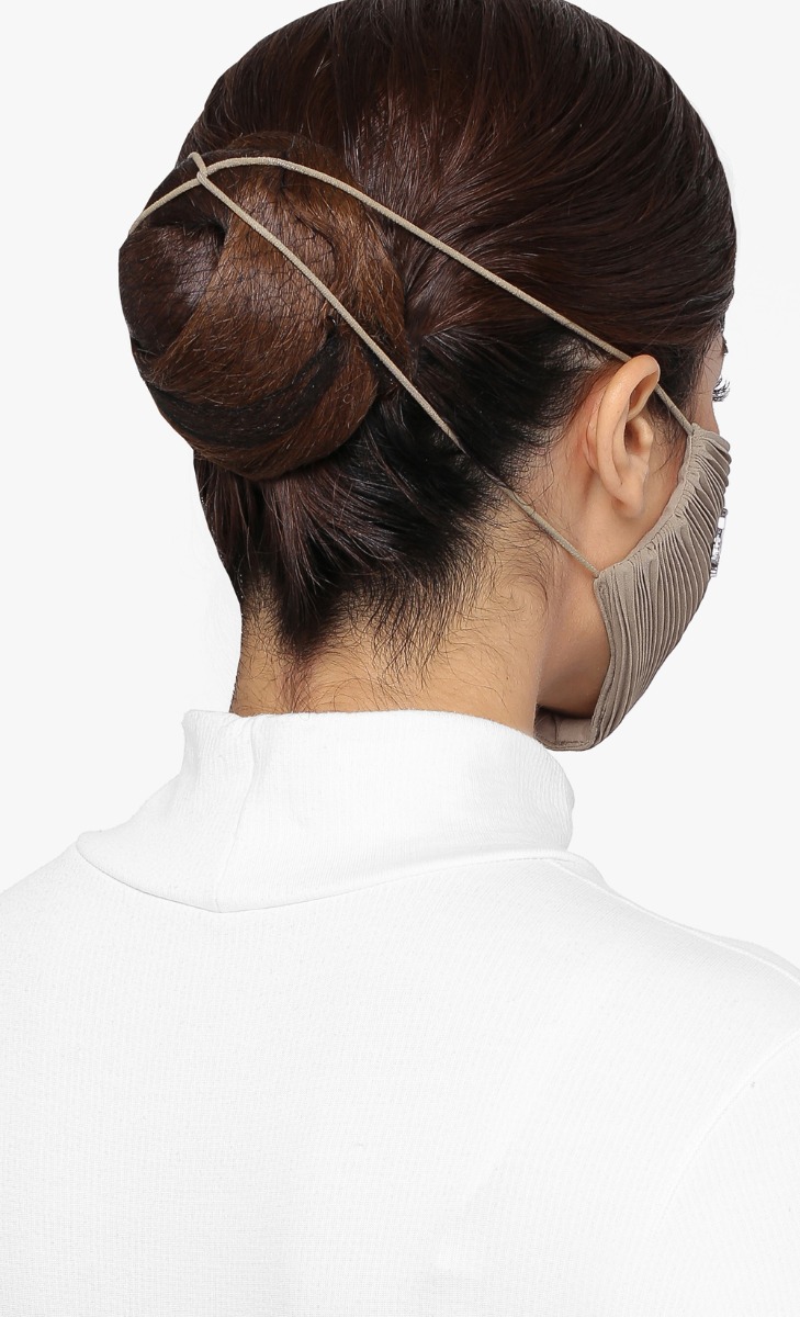 Pleats Face Mask (Head-loop) in Dalgona image 2