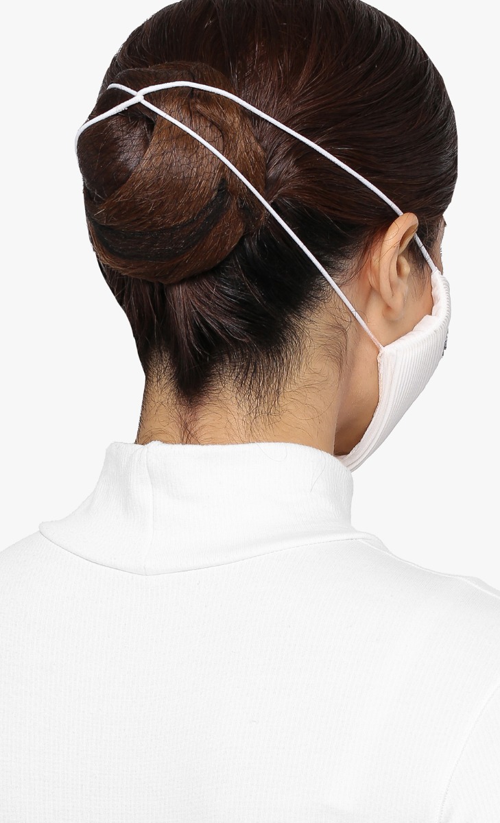 Pleats Face Mask (Head-loop) in White Truffle image 2