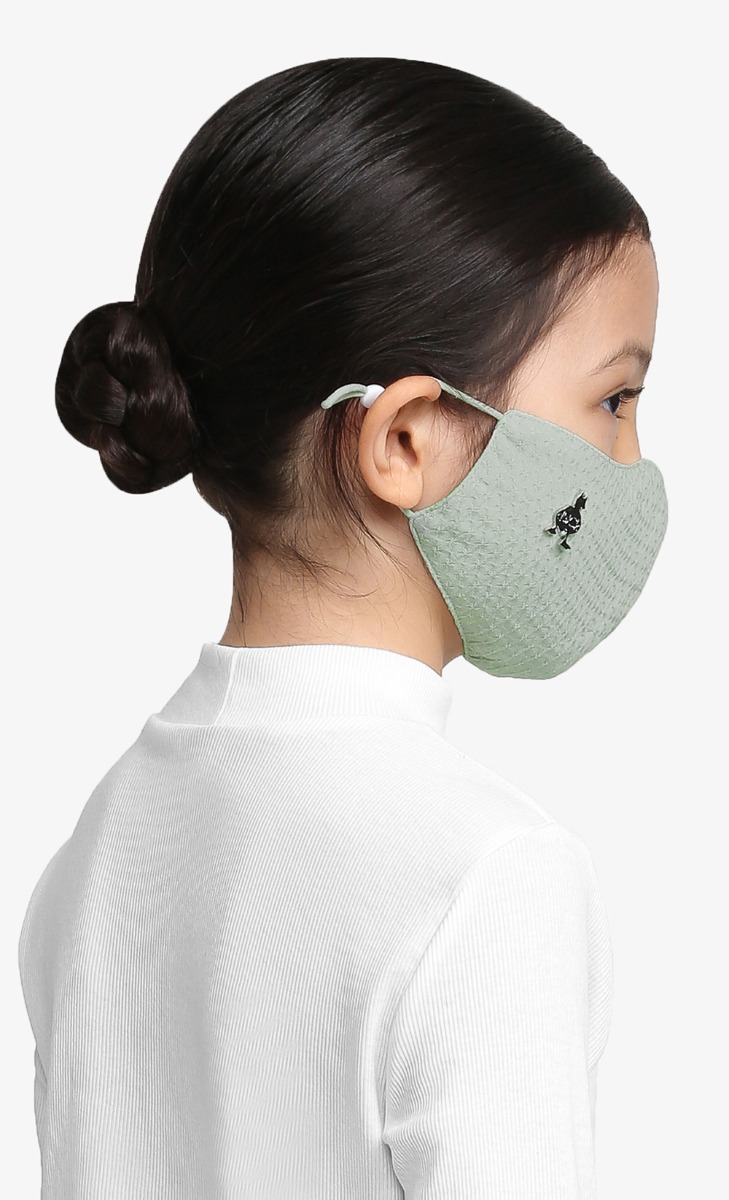 dUCkling Triple-Layered Dobbie Face Mask (Ear-loop) in Pandan image 2