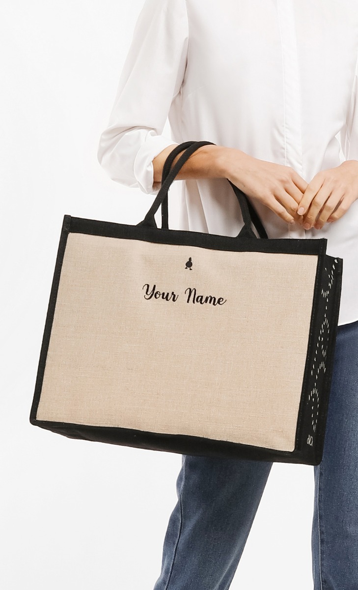 The dUCk Shopping Bag (with Pocket) - Classic Brown (Personalise It) image 2