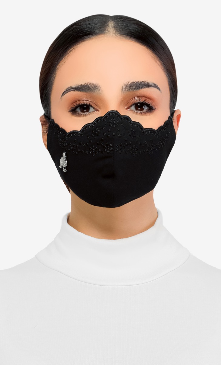 Frappe Dandelion Face Mask (Head-loop) in Black Truffle image 2