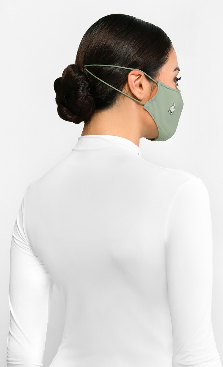 Textured Jersey Face Mask (Head-loop) with nanotechnology in Wasabi image 2