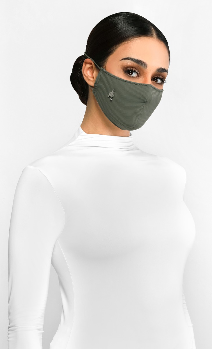Textured Jersey Face Mask (Head-loop) with nanotechnology in Garden Sage