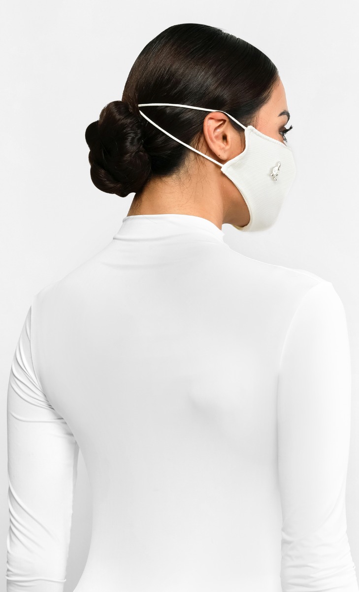 Textured Jersey Face Mask (Head-loop) with nanotechnology in Whitecurrant image 2